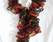 Autumn glory handknit ruffle scarf