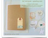 Notebook  Kit . Smash Style Recycled Mixed Media Mini Album Greeting Card // First Anniversary Gift for Him //  Date Night . Birthday