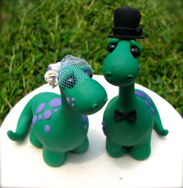 Dino Love Custom Keepsake Wedding Cake Topper