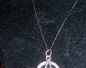 Pentacle Pewter Amulet Necklace/ Silver lead free/ Gothic Metal chain