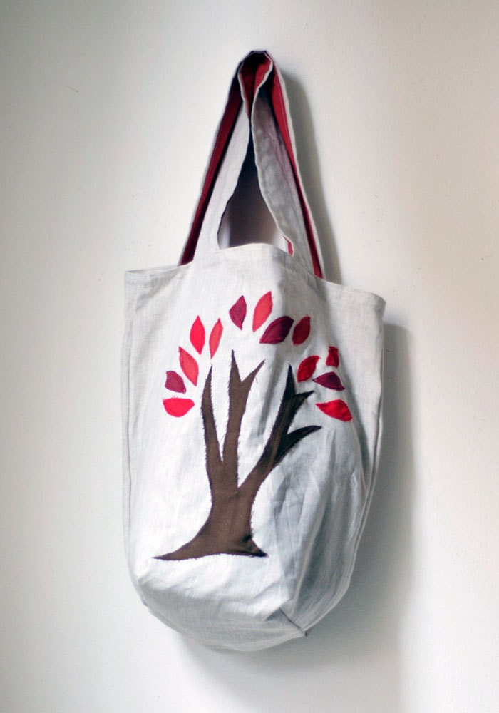 Red Autumn Tree Bag