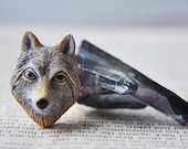 Mountain Wolf Ring Set  - Double Rings - Points Quartz Titanium - Druzy - Woodland Friends - Winter Forest - The Huntress - Native - Indie