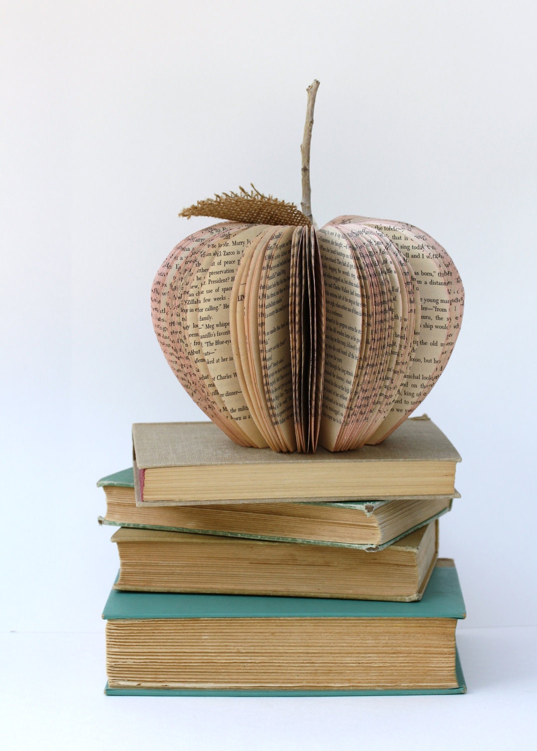 medium VINTAGE BOOK APPLE /// made to order