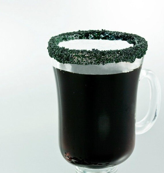 Cocktail rim sugar - black sugar - rimming sugar in bulk for 100 martini glasses - colored sugar with recipes for sweet margaritas, martinis