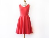 Vintage inspired bridesmaid dress, coral dress, party dress, custom made dress