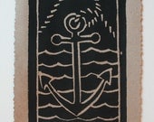 Black Anchor Limited Edition Blockprint Upcycled Paper Bag