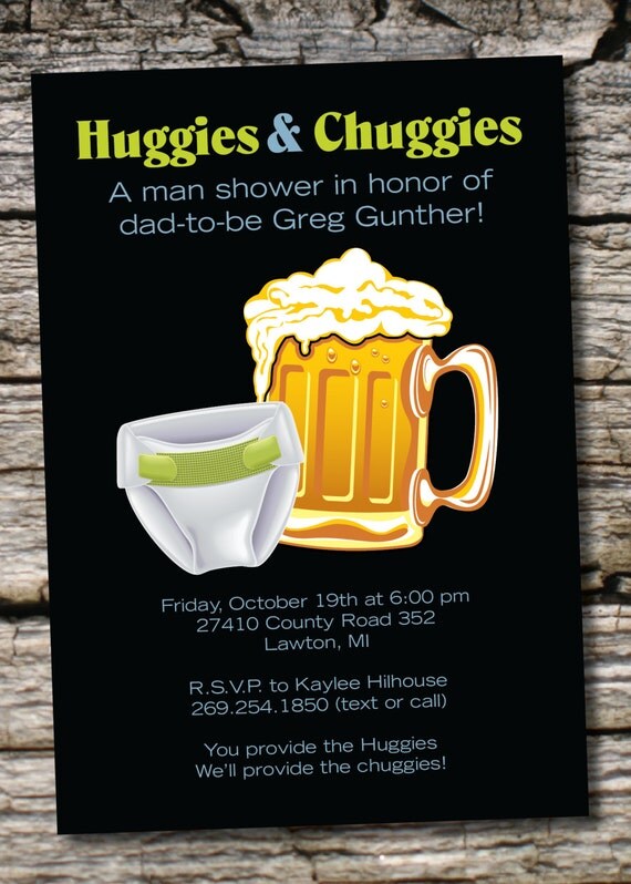 HUGGIES & CHUGGIES bbq, beer and babies Diaper Party Invitation Printable diy Customizable Il_570xn
