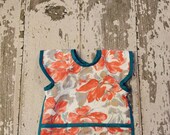 Handmade Vintage Inspired Chic Style Shirt Baby Bib in Floral