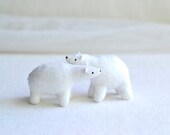 polar bear - felt plush soft sculpture animal