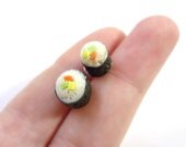 Miniature Sushi Roll Earring Posts