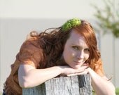 Fabric Flower Headband in Olive Green, Shabby Chic Hair Accessories for Women and Teens