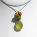 Sea Glass Necklace Lime Green with Natural Nut Seeds