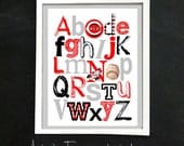 8 x 10 CINCINNATI REDS baseball ABC Nursery Art Print