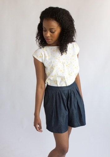 Denim Shorts by Lavender in Brown