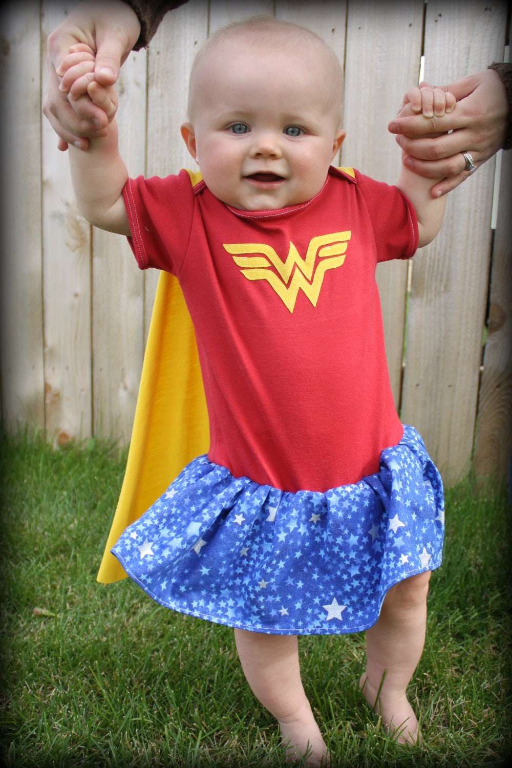 Baby Wonder Woman Bodysuit with Built-in Cape