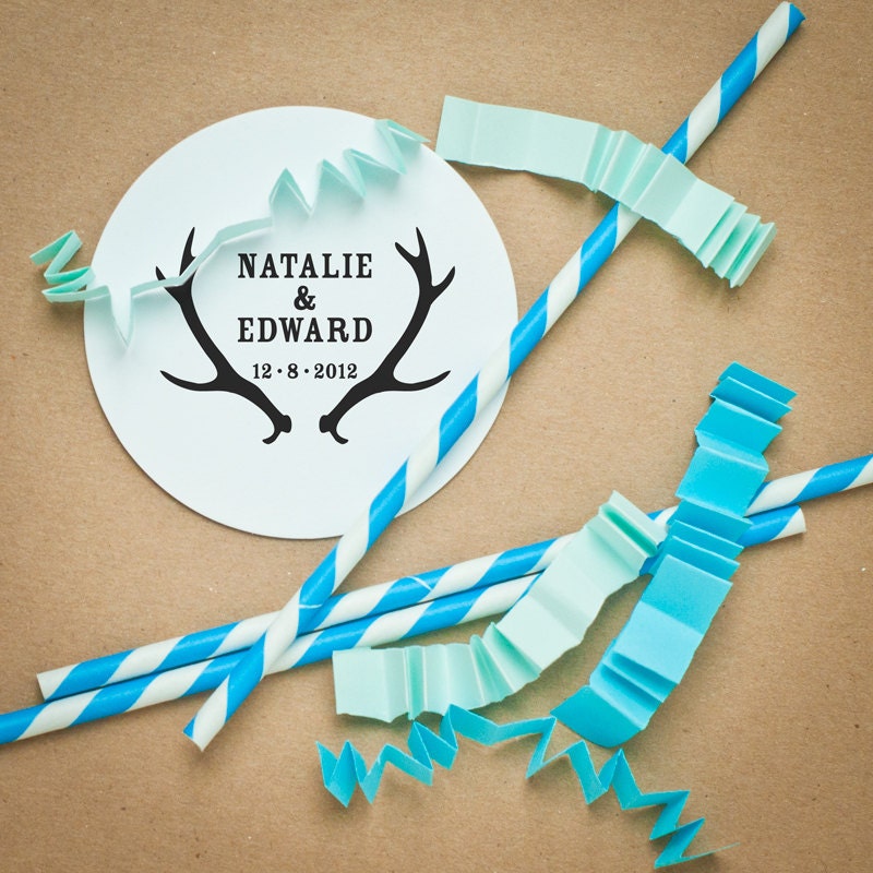 Custom Wedding Save The Date Rubber Stamp With Wooden Handle