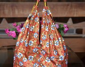 Hippie Hobo Shoulder Bag Purse Paisley Floral Flower Women Handbag Cotton In Red - Large