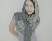 Crochet pattern PDF - Transformer 4in1 - Sizes L-XL-XXL, Two versions - Cowl Hood Shrug Scarf crochet pattern instant download