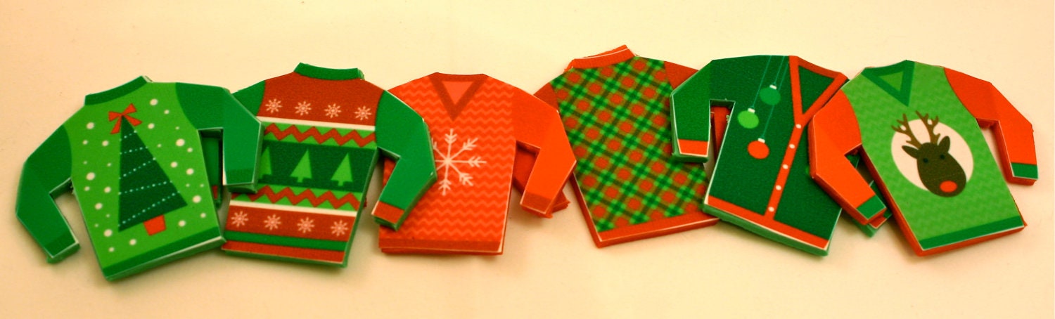 Ugly Christmas Sweater Cupcake Toppers