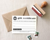 Gift Certificate for wood handled stamp from the chatty press