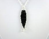 Black Wire Wrapped Abstract Necklace by Michelle