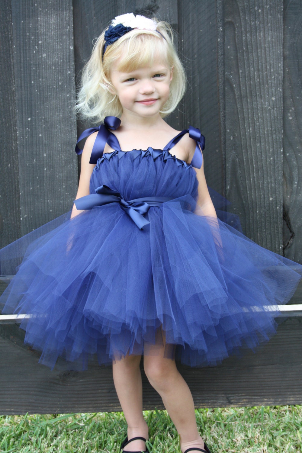 NAVY BLUE Tutu Dress - Flower Girl Dress - Special Occasion - Size 12month-5T