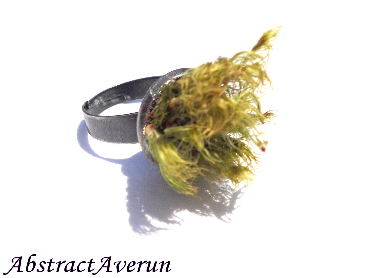 Moss Adjustable Ring - Natural Mood Moss - Nature, Moss, Green Adjustable Ring