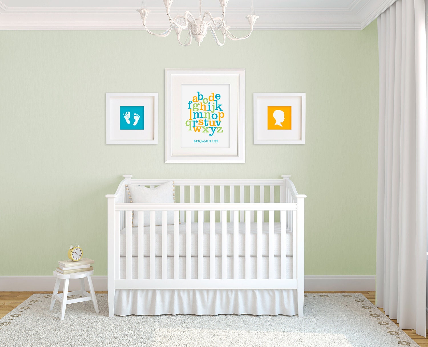Alphabet Art Print / Choose your Colors / 8x10 / Typography Wall Art Poster