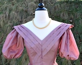 Vintage 1980s Victor Costa Dusty Mauve Rose Pink Party Cocktail Dress