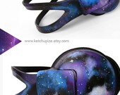 Space Galaxy Nebula Cosmic large headphones earphones hand painted blue purple