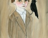 A Hand Painted Illustrated Victorian Orphan Child Portrait Print (6 x 8) Daniel