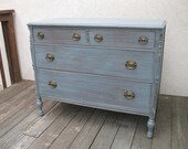 Chic and Shabby Blue Grey Dresser