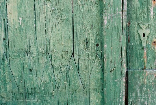 French mint aqua shabby pastel green door - La porte verte - analog fine art print 8 x 12 inches