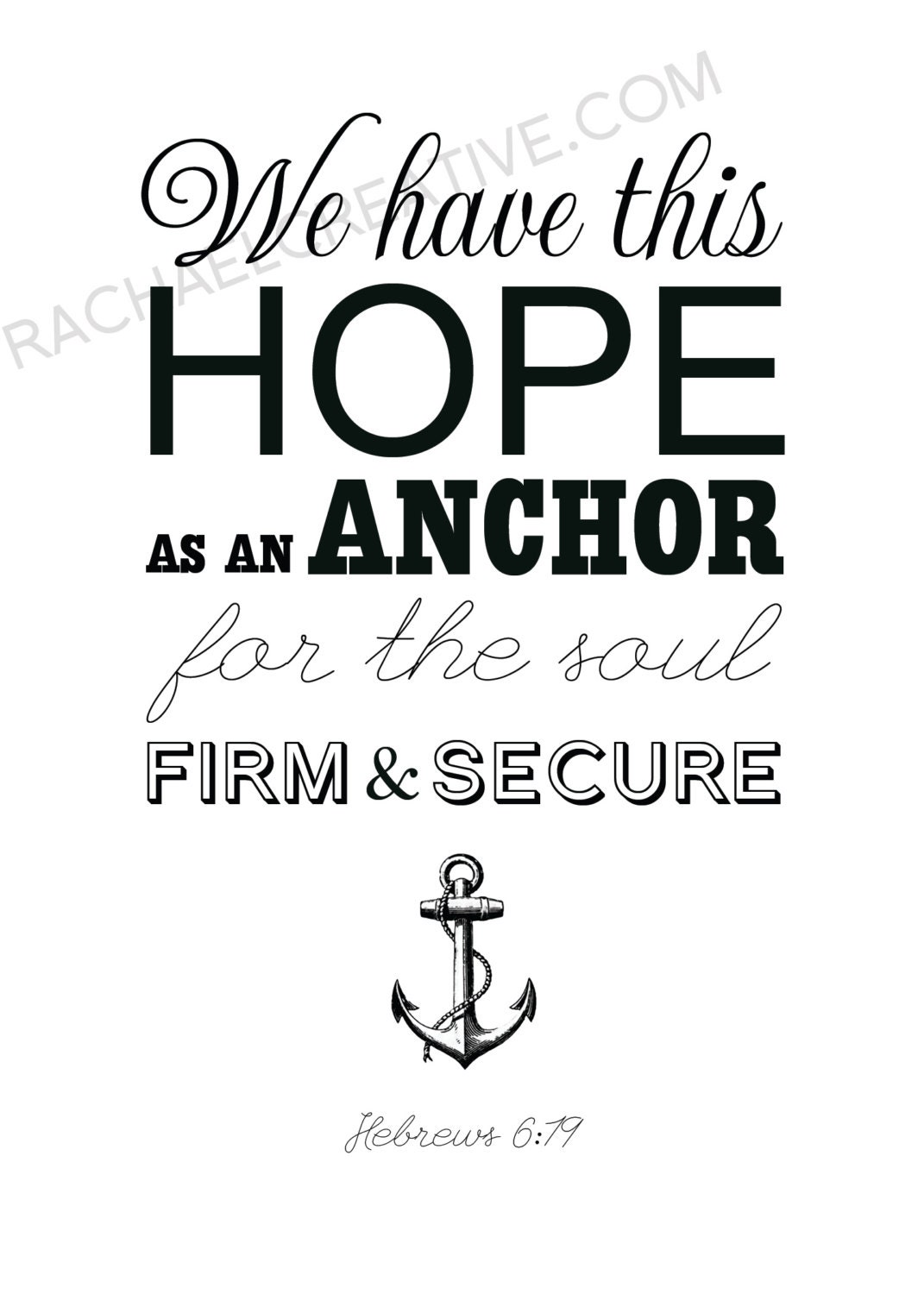 Hebrews 6:19 Anchor Typography Scripture Digital Print