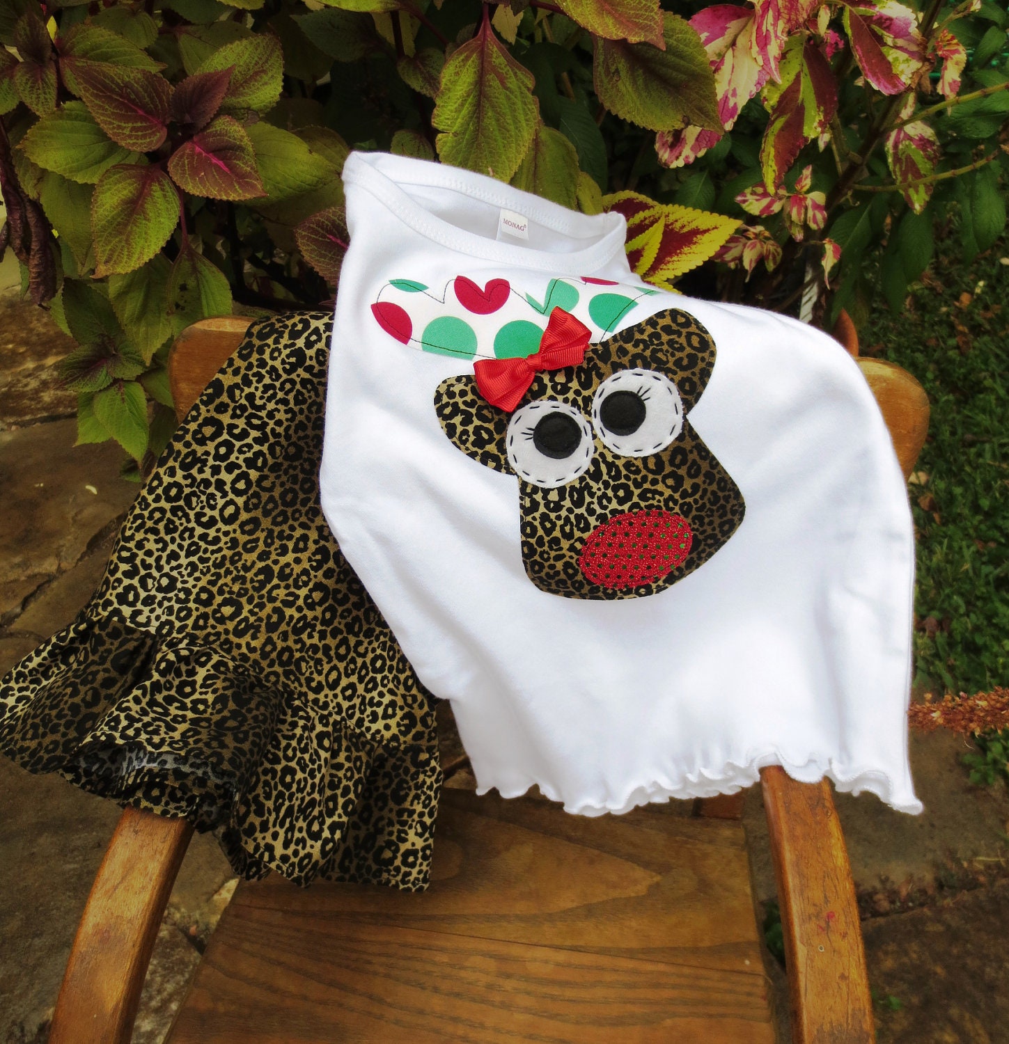 Cheetah Reindeer Shirt and Boutique Cheetah Pants Outfit - 6-12m to 8 yrs - larger sizes available