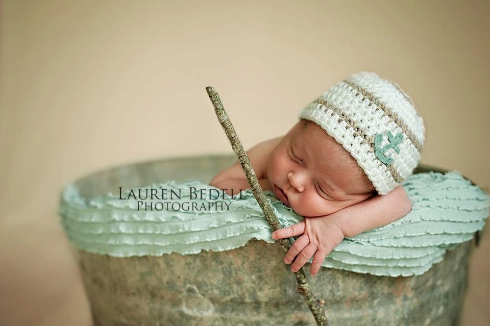 SALE Peas and Quiet Signature Classic Nautical Anchor Beanie Hat Photography Prop in Newborn, 0-3, 3-6, 6-12 months