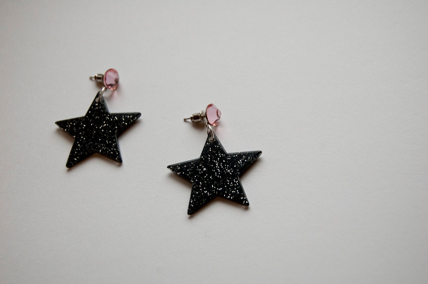 Glitter Pop Star Earrings - Black