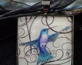 Brilliant Blue Humming Bird Pendant