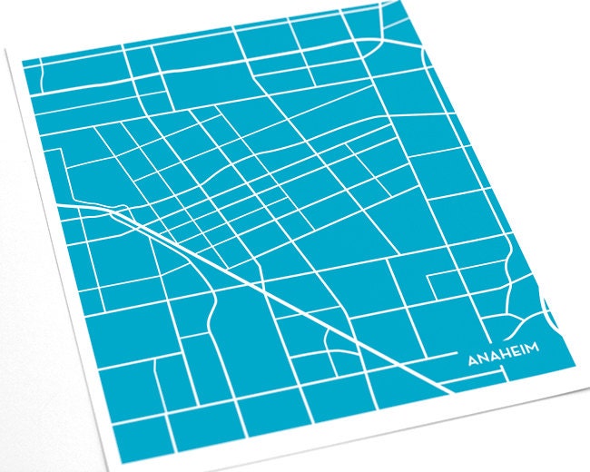 Anaheim City Map Abstract Art Print / Disneyland Wall Art Poster / 8x10 / Personalized color options