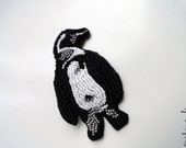 Hair clip and a brooch - black and white - "Little Penguin" - MADE TO ORDER