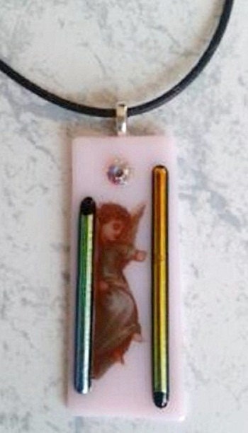 Angels of Peace Amulet With 24-Inch Genuine Sterling Silver Ooak.