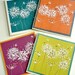 Hand Painted Dandelion Art Greeting Cards, Original Boho Indie, Blank Set of 4, Pantone Chartreuse Tangerine Blue Ooak