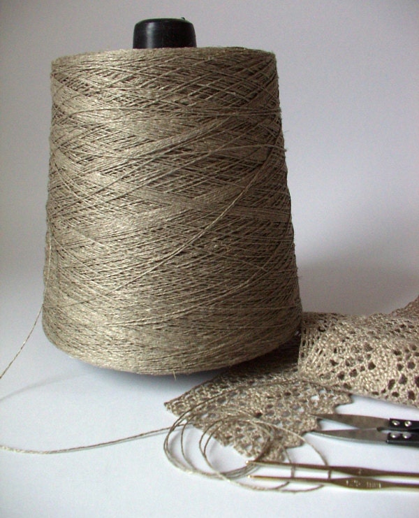 Organic Linen Yarn Thread on cone 68 tex x 2 filament / 68 tex x 3 filament