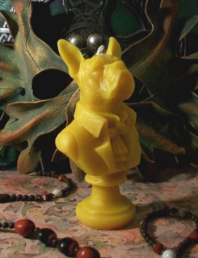 Victorian French Bulldog Bust Beeswax Candle Bull Dog Puppy Dog