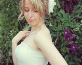 Vintage Brooch Ivory Flower Bridal Hairpiece, Bridal Flower Hairclip - Something Old
