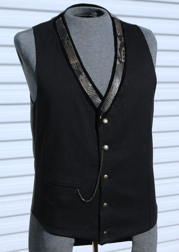 Commander of Darkness Steampunk Vest Snakeskin Leather
