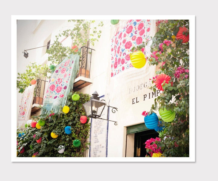 Spain Photo-Pastel Tapestries-Vintage Style Travel Photography-8x10