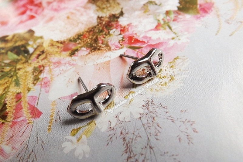 Mini Silver Masquerade Mask Stud Earrings