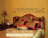 Vinyl Wall Decal - Coldplay, Look at the STARS, Look how they SHINE for YoU, Yellow lyrics with Stars graphics