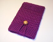 Mother's Day Gift Nook Case- Kindle Fire HD Cover- Kindle Fire Sleeve- eReader Case- Universal Crochet eBook reader cover in Purple